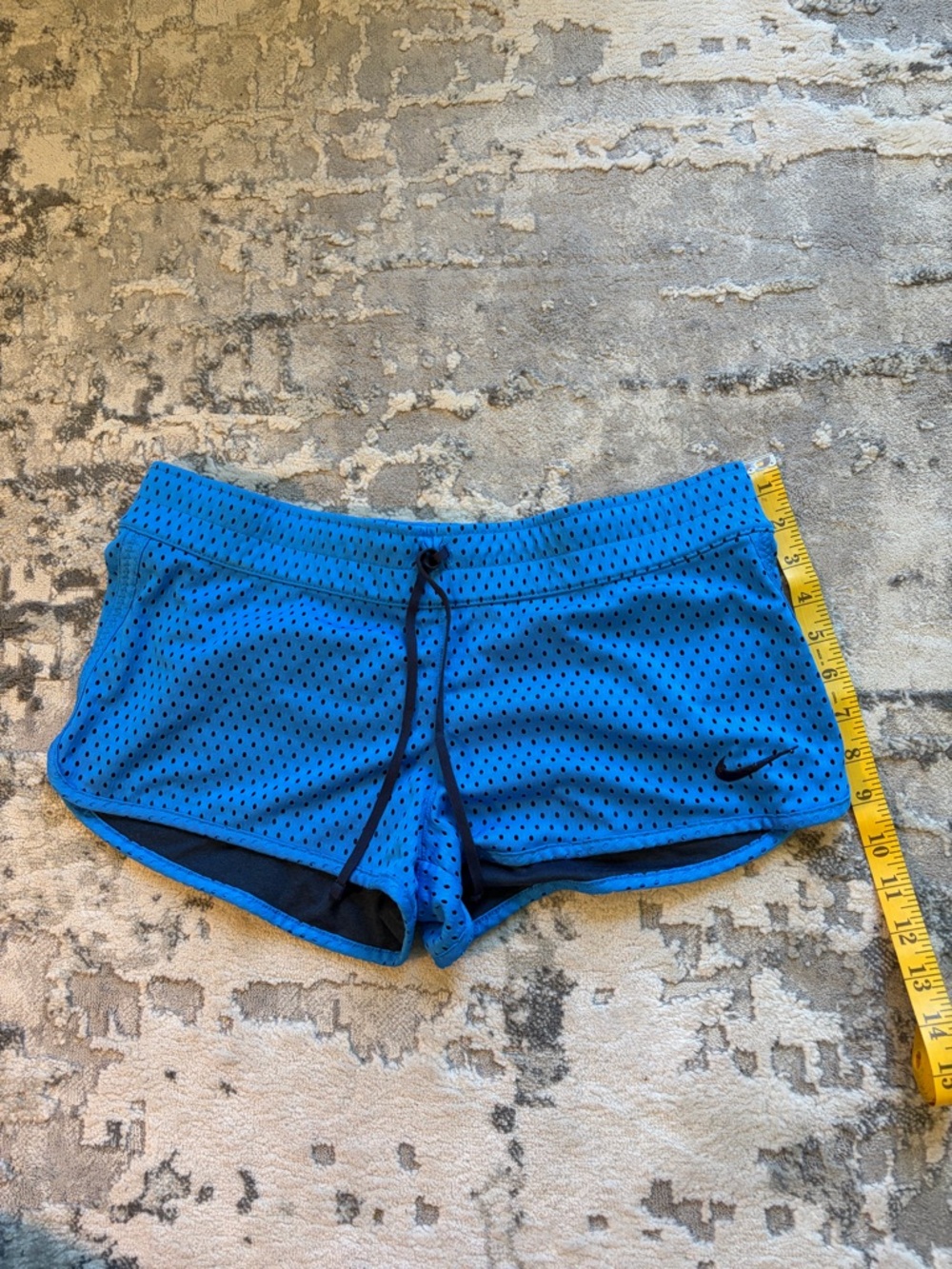 Nike Blue Perforated Athletic Shorts, dry fit, running, athletics, gym. - Picture 2 of 4